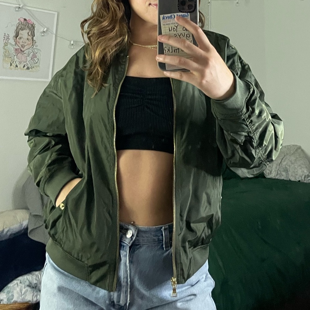 New Express Green bomber jacket